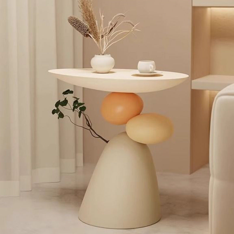 Modern Rotating Coffee Table Tray Cream White Lazy Susan Decor
