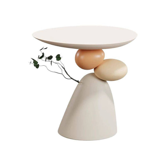 Modern Rotating Coffee Table Tray Cream White Lazy Susan Decor